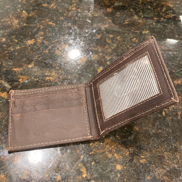 Timberland Slim fold Brown Leather Bifold Wallet - Picture 3 of 8